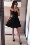 Schulterfreies rotes Homecoming-Kleid mit breiten Trägern, kleines Partykleid PD251