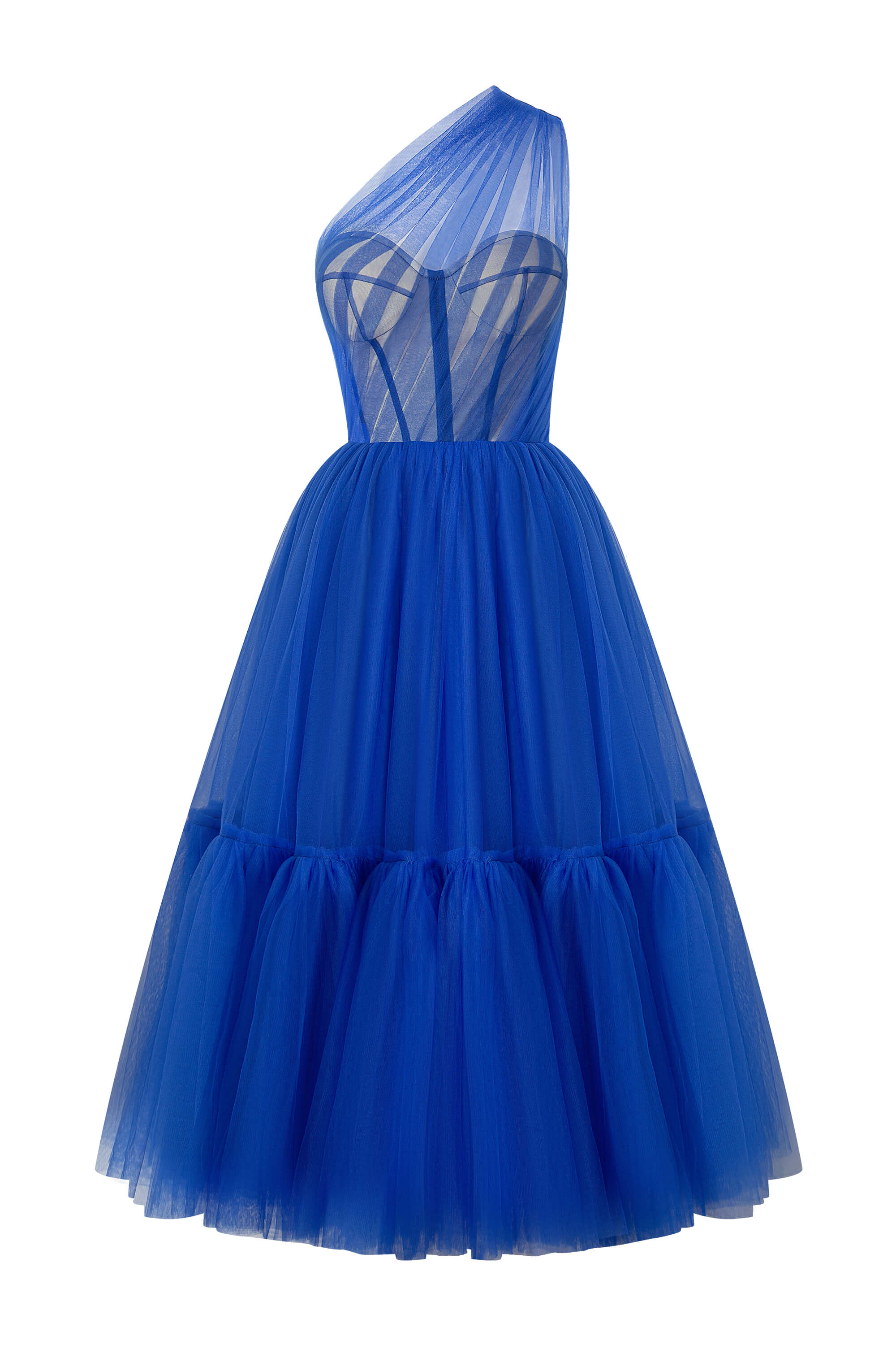 One-Shoulder-Cocktailkleid aus Tüll