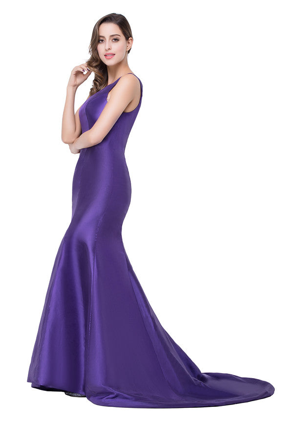 Vestidos de dama de honor de satén estilo sirena con un solo hombro y largo