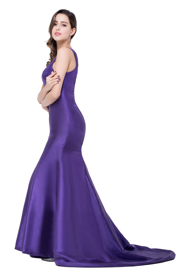Vestidos de dama de honor de satén estilo sirena con un solo hombro y largo