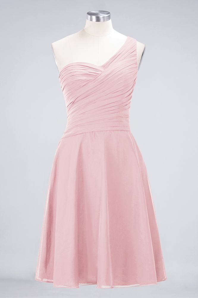 Vestido de dama de honor con escote corazón y un hombro hasta la rodilla, con volantes, vestido de fiesta acampanado