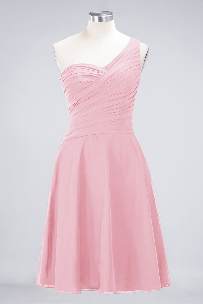 Vestido de dama de honor con escote corazón y un hombro hasta la rodilla, con volantes, vestido de fiesta acampanado