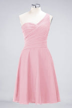 Vestido de dama de honor con escote corazón y un hombro hasta la rodilla, con volantes, vestido de fiesta acampanado
