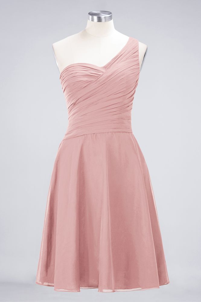Vestido de dama de honor con escote corazón y un hombro hasta la rodilla, con volantes, vestido de fiesta acampanado