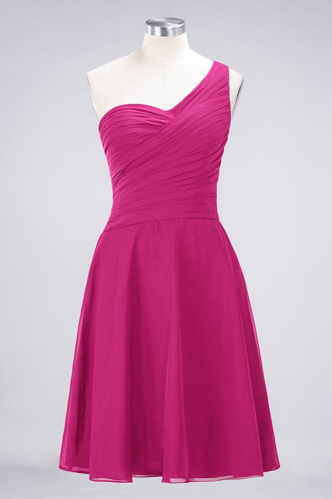 Vestido de dama de honor con escote corazón y un hombro hasta la rodilla, con volantes, vestido de fiesta acampanado