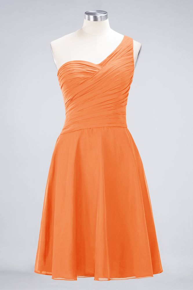 Vestido de dama de honor con escote corazón y un hombro hasta la rodilla, con volantes, vestido de fiesta acampanado