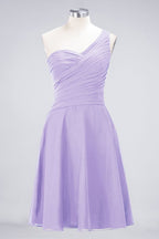 Vestido de dama de honor con escote corazón y un hombro hasta la rodilla, con volantes, vestido de fiesta acampanado