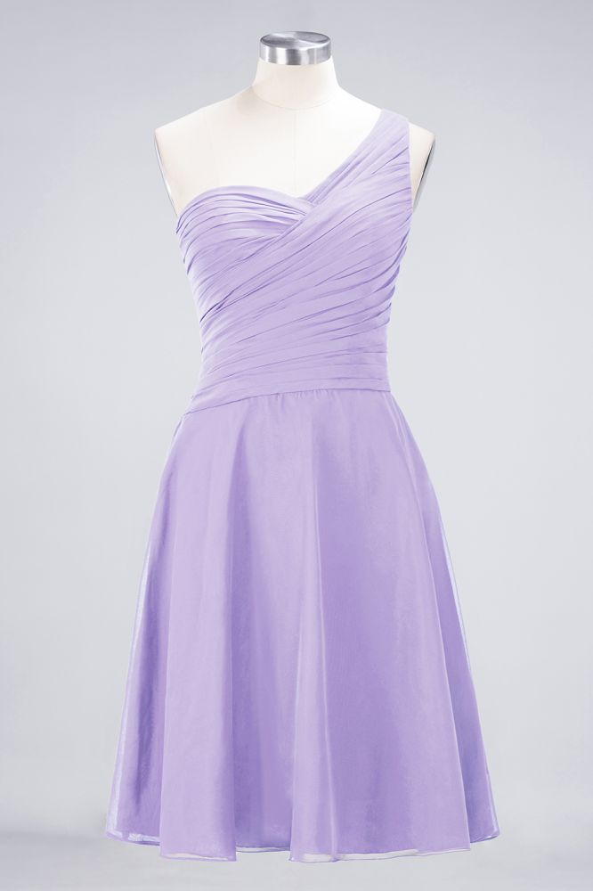 Vestido de dama de honor con escote corazón y un hombro hasta la rodilla, con volantes, vestido de fiesta acampanado