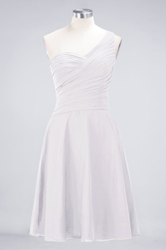 Vestido de dama de honor con escote corazón y un hombro hasta la rodilla, con volantes, vestido de fiesta acampanado