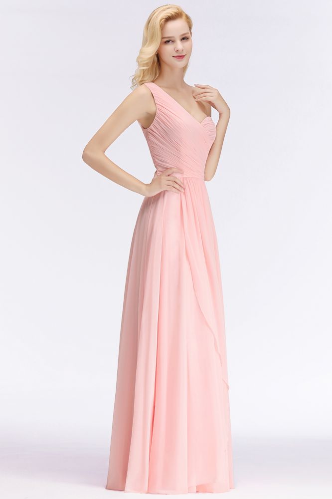 Vestido de dama de honor de gasa con volantes y escote corazón de un solo hombro, vestido de noche estilo Aline