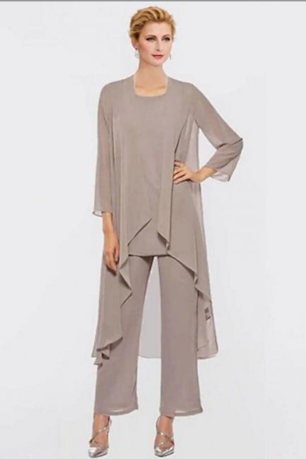 Hosenanzug Kleid für die Brautmutter in Übergröße, elegantes Chiffon-Brautjungfernkleid