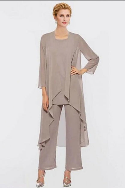 Hosenanzug Kleid für die Brautmutter in Übergröße, elegantes Chiffon-Brautjungfernkleid