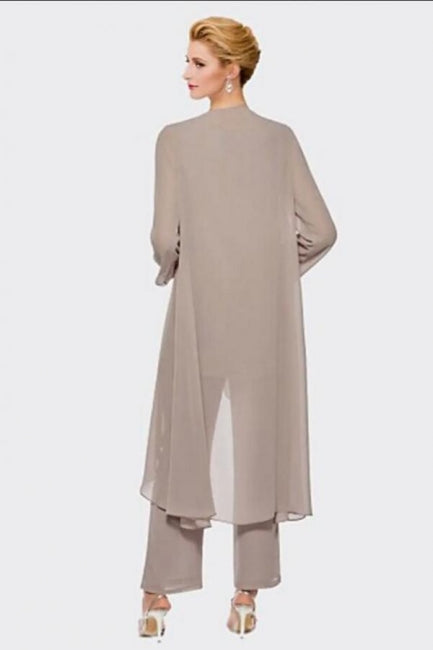 Hosenanzug Kleid für die Brautmutter in Übergröße, elegantes Chiffon-Brautjungfernkleid