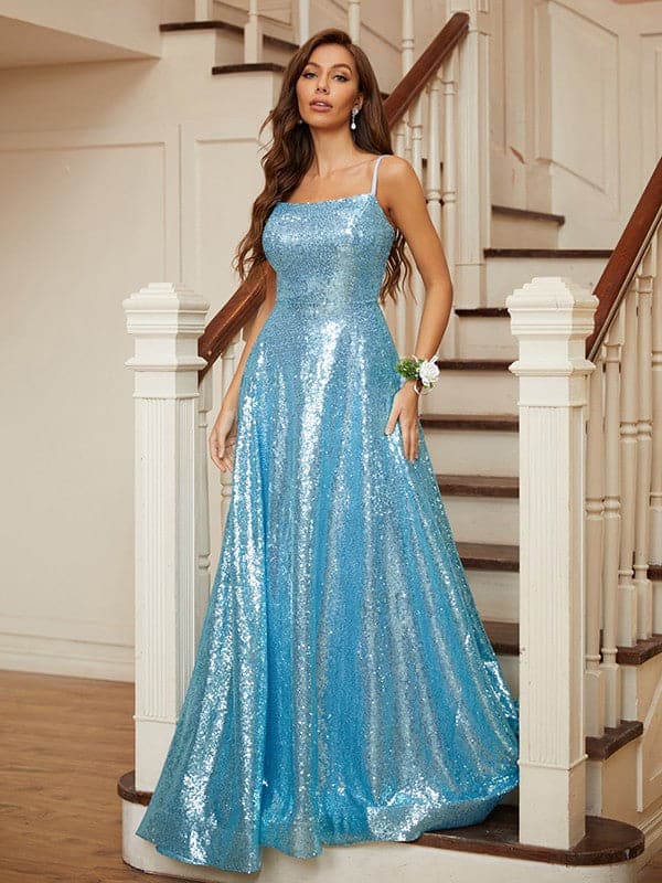 Sequin Prom Dress Long Sparkly Evening Gown SYP27