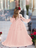 Vestidos de niña de las flores con vestido de princesa y flores en 3D