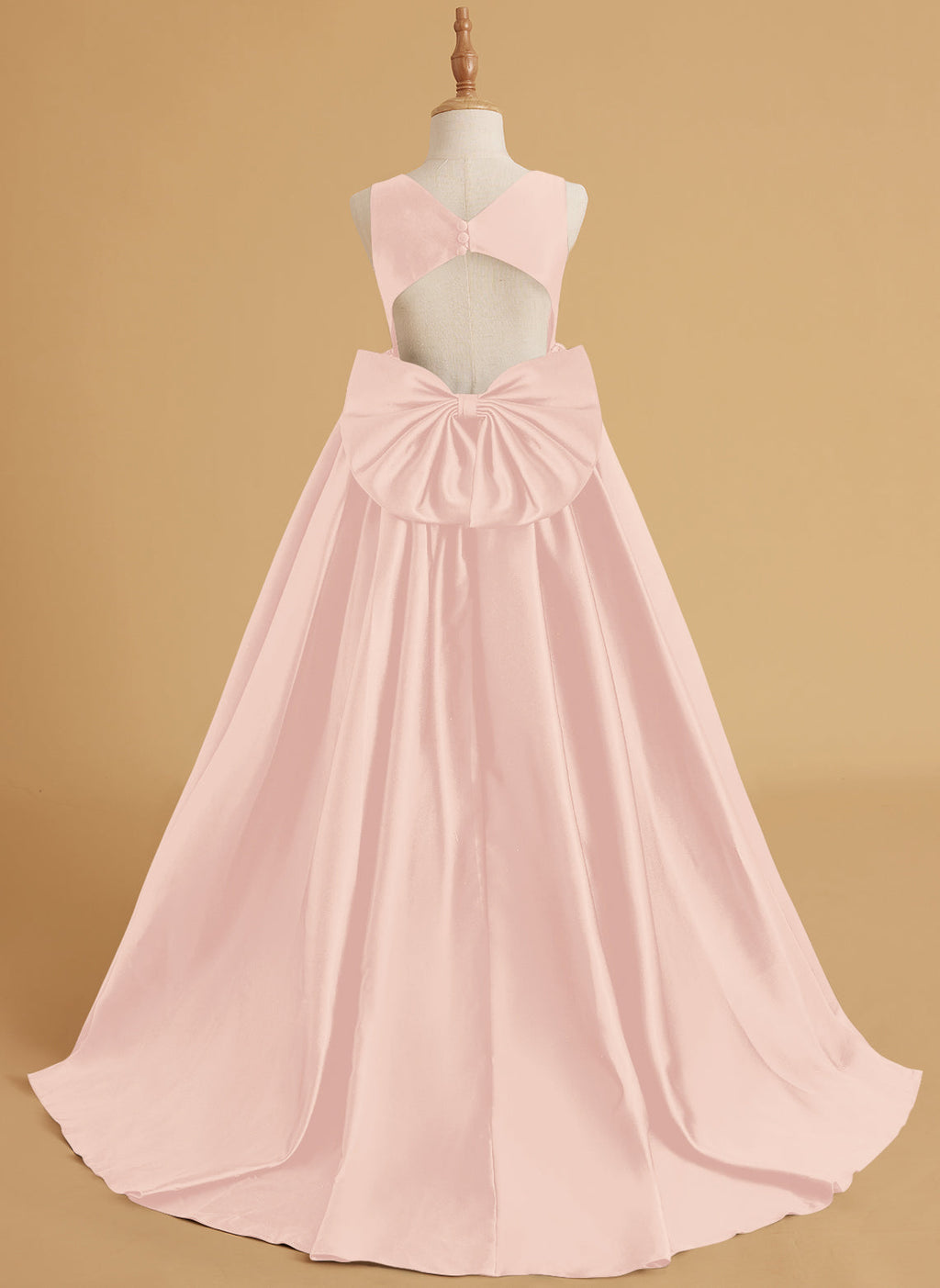 Duchesse-Linie/Princess-Linie Satin Sweep/Pinsel zug Blumenmädchenkleid 