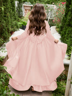 Asymmetrisches Blumenmädchenkleid aus Satin in A-Linie 