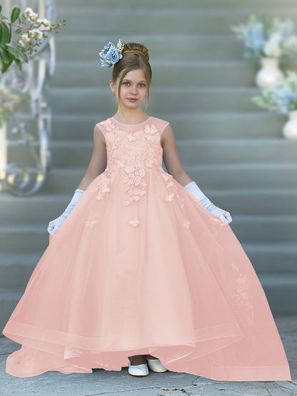 Robe de bal Serenity Princess avec appliques en dentelle et ornements papillon 