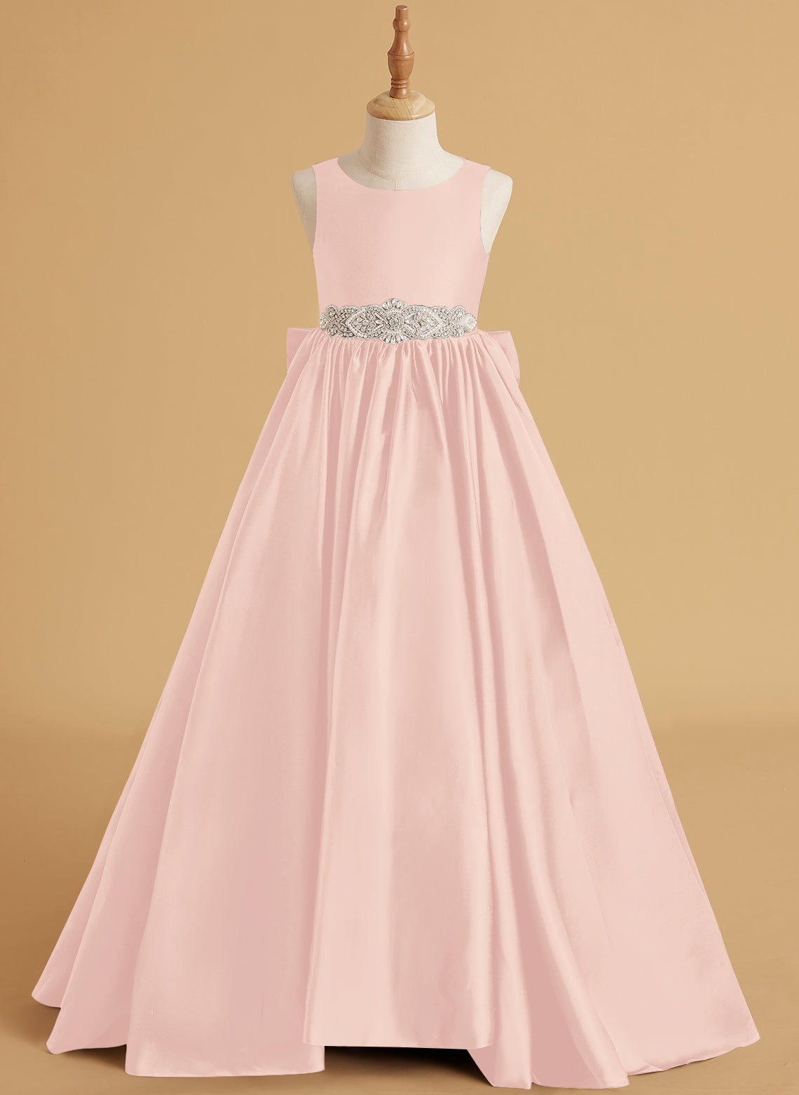 Duchesse-Linie/Princess-Linie Satin Sweep/Pinsel zug Blumenmädchenkleid 