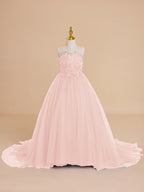 Ball-Gown/Princess Tulle Sweep Train Flower Girl Dress