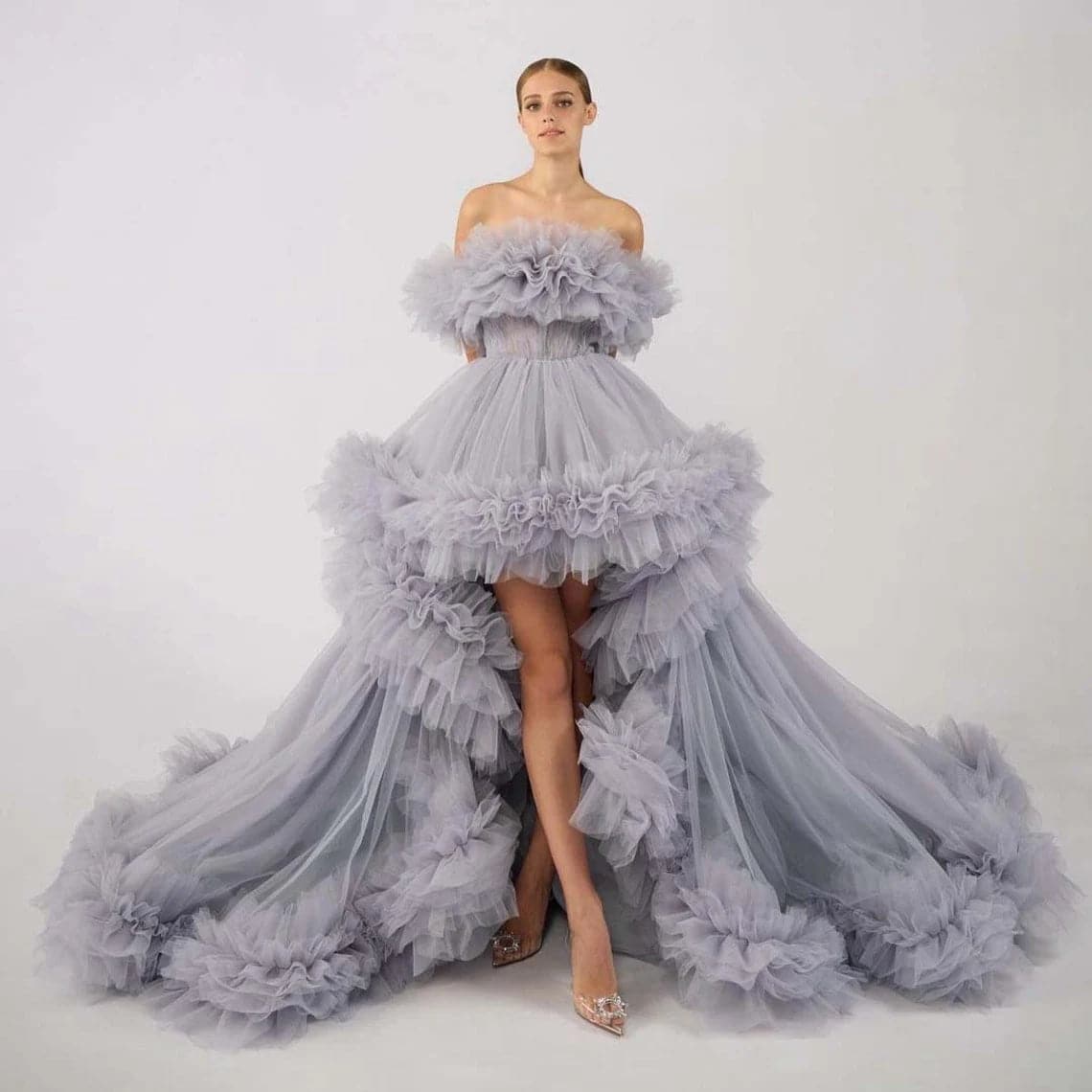 Puffy Ruffles Maternity Tulle Robe SY039