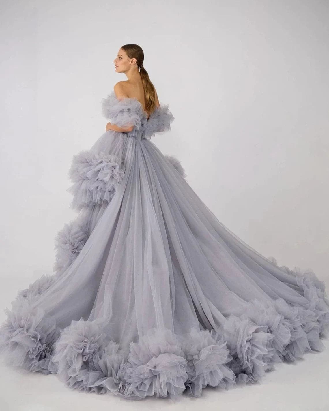 Puffy Ruffles Maternity Tulle Robe SY039