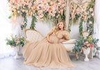 Vestido de maternidad de gasa con mangas abullonadas para boda SY009