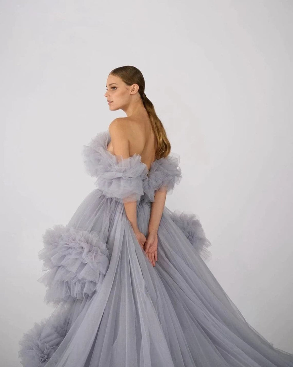 Puffy Ruffles Maternity Tulle Robe SY039