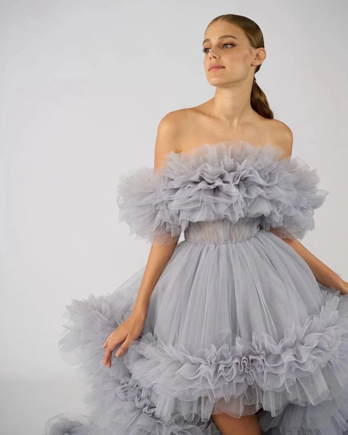 Puffy Ruffles Maternity Tulle Robe SY039