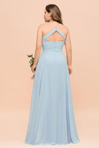 Vestido de dama de honor de talla grande con escote corazón y largo hasta el suelo, corte A, para dama de honor