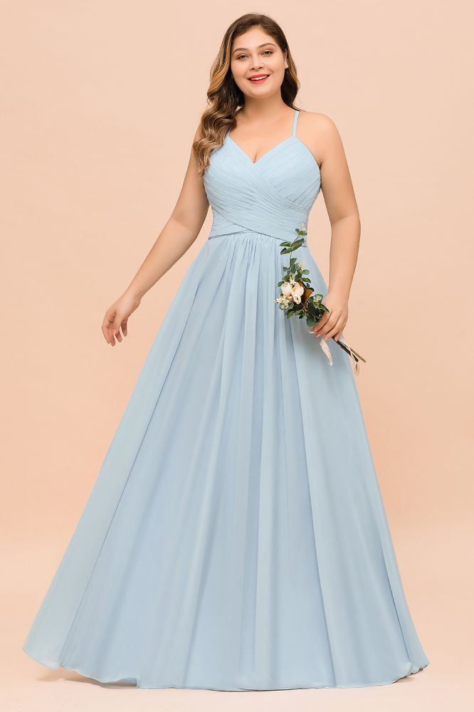 Vestido de dama de honor de talla grande con escote corazón y largo hasta el suelo, corte A, para dama de honor