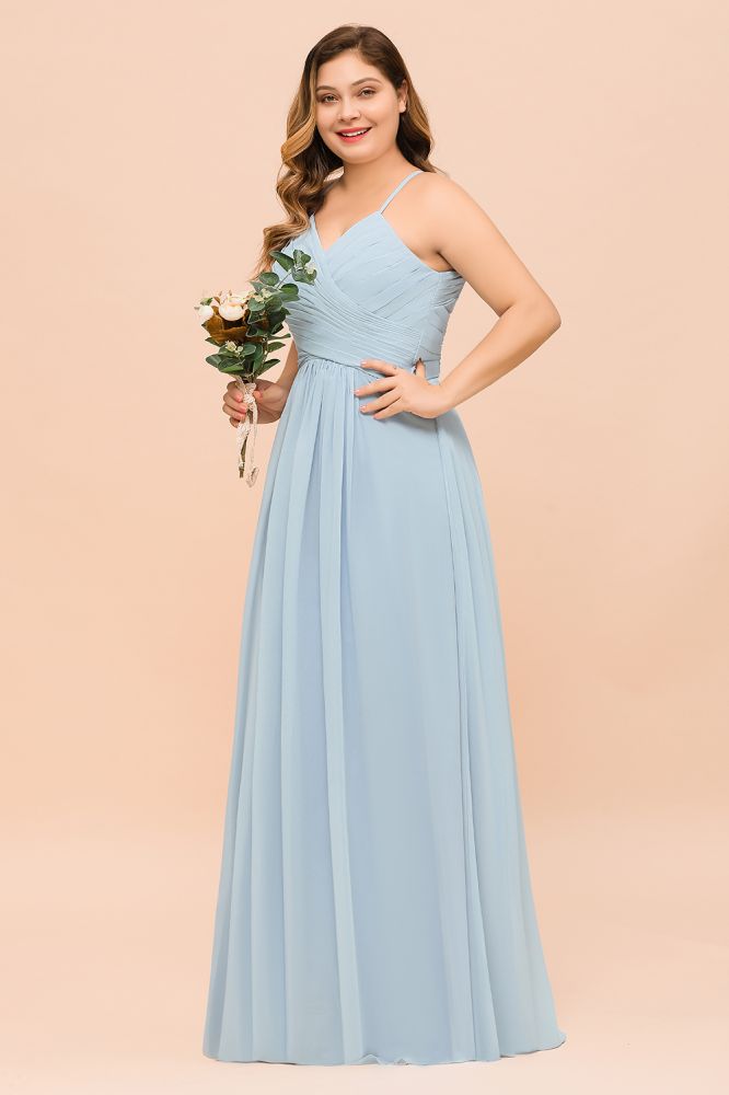 Vestido de dama de honor de talla grande con escote corazón y largo hasta el suelo, corte A, para dama de honor