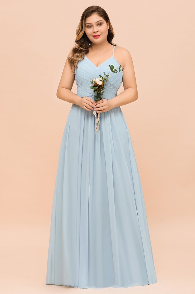 Vestido de dama de honor de talla grande con escote corazón y largo hasta el suelo, corte A, para dama de honor
