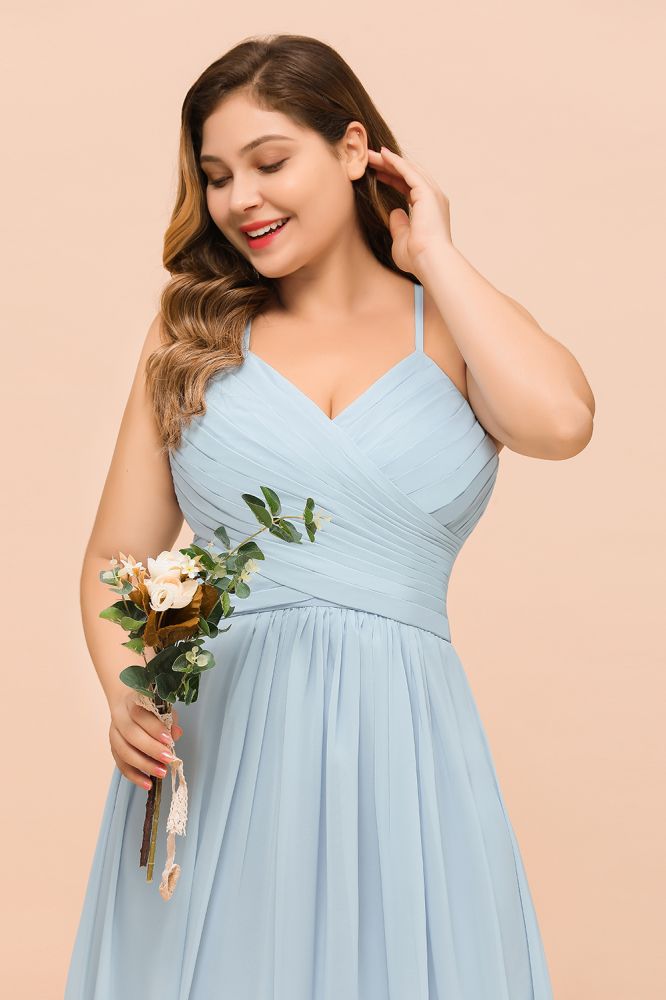 Vestido de dama de honor de talla grande con escote corazón y largo hasta el suelo, corte A, para dama de honor