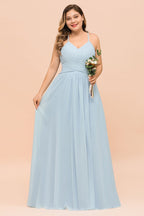 Vestido de dama de honor de talla grande con escote corazón y largo hasta el suelo, corte A, para dama de honor
