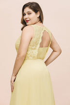 Vestido de dama de honor de talla grande, floral, corte A, sin mangas, vestido largo de noche para niñas y mujeres