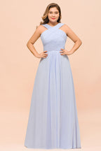 Vestido de dama de honor lavanda de talla grande, largo hasta el suelo, vestido de invitada de boda
