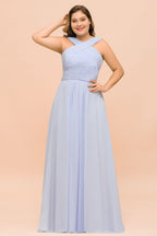 Vestido de dama de honor lavanda de talla grande, largo hasta el suelo, vestido de invitada de boda