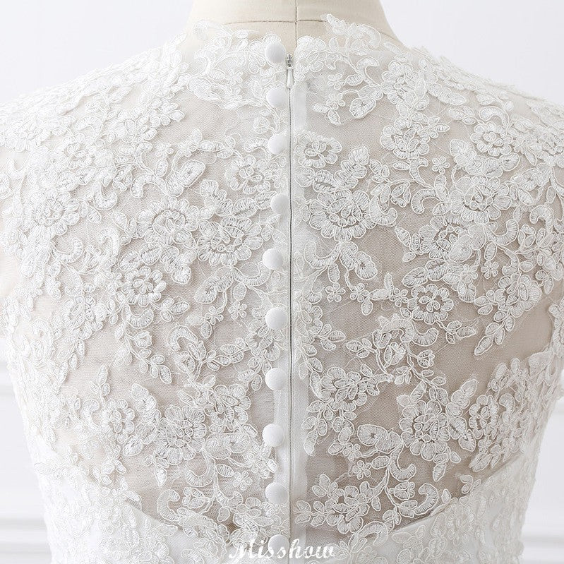 Princess Lace V-neck Tulle Elegant Wedding Dress