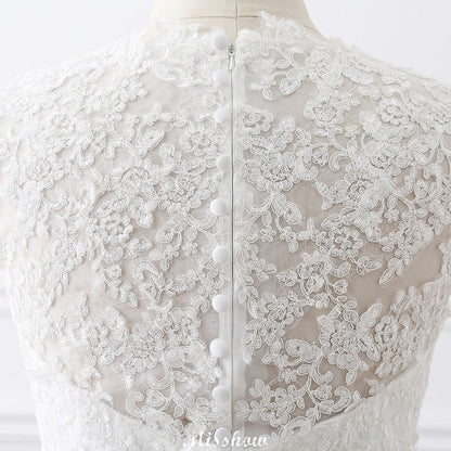 Princess Lace V-neck Tulle Elegant Wedding Dress