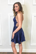 Princess Straps Short Prom Dress Burgundy Homecoming Dress  PD318