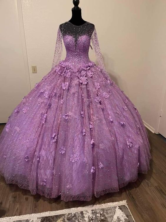 Luxuriöses Perlenbesetztes Ballkleid mit Blumen Quinceanera-Kleid Y811