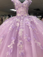 Vestido romántico floral 3D con hombros descubiertos, vestido de fiesta para quinceañeras, vestido de princesa Y902
