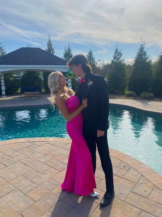 Hot Pink Langes Ballkleid, Sexy Abendkleid Abendkleider Y1759