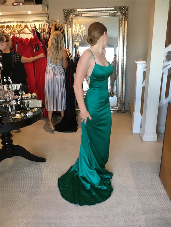 Grünes Meerjungfrau Langes Abendkleid, Formales Kleid Y640