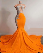 Orange Meerjungfrau Ballkleid Ärmelloses Abendkleid Charmantes Abendkleid Y567