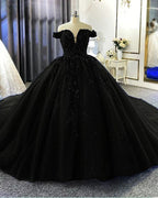 Ballkleid Off The Shoulder Brautkleid Perlenbesetztes Ballkleid S26664