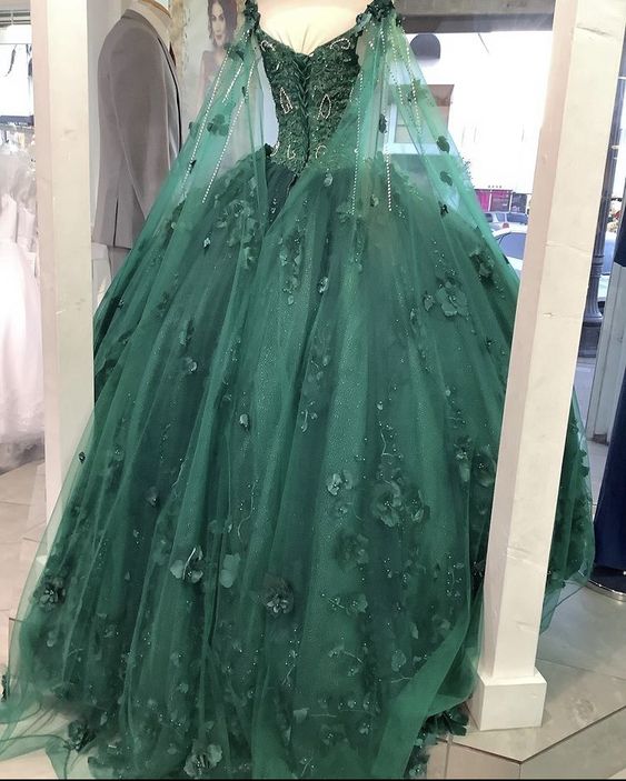 Floral weg von der schulter smaragdgrün quinceanera kleid neue ankunft süße 16 kleid ballkleid Y1226