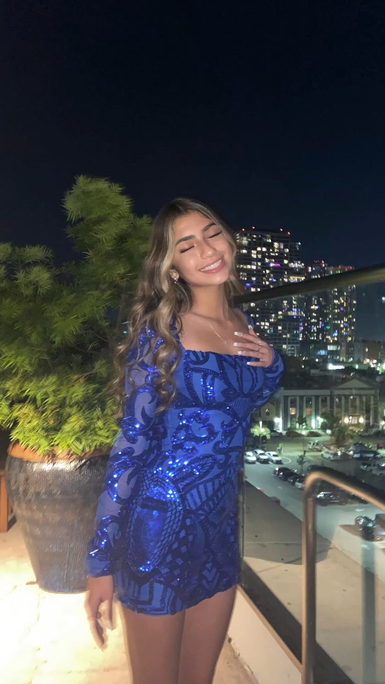 Blaues, figurbetontes Kleid mit quadratischem Ausschnitt, sexy Homecoming-Kleid Y676