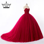 En oferta, sin devolución ni reembolso. Oferta, vestido de novia con cristales burdeos, vestido de novia, vestido de novia HA2014